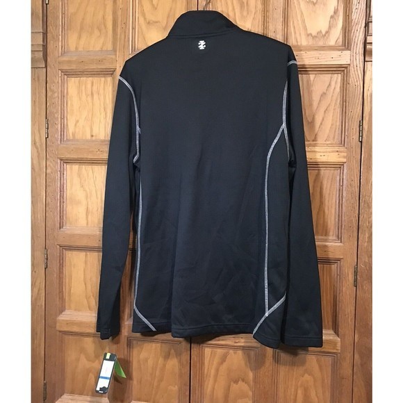 New IZOD Golf1 Quarter Zip Mock Neck Mens Size  XL Black Long Sleeve Sun Control - Picture 6 of 12